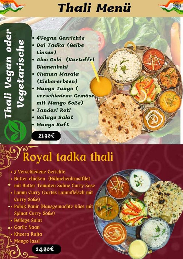 Thali Menü - Restaurant Royal Tadka